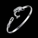 Lovely Silver Plated Dolphin Bangle 