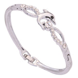 Elegant Silver Dolphin Bangle 
