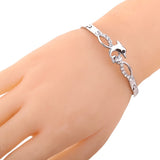 Elegant Silver Dolphin Bangle 