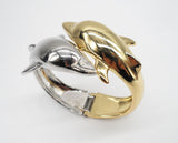 Two Tone Quality Twin Dolphin Bangle 