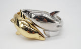 Two Tone Quality Twin Dolphin Bangle 