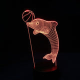 Amazing 3D Illusion Dolphin Balanced Ball Led Table Lamp - 7 colour changeable 
