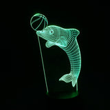 Amazing 3D Illusion Dolphin Balanced Ball Led Table Lamp - 7 colour changeable 