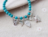Natural Beads Charm Elephant Owl Tortoise Dolphin Bracelet 