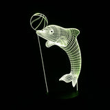 Amazing 3D Illusion Dolphin Balanced Ball Led Table Lamp - 7 colour changeable 