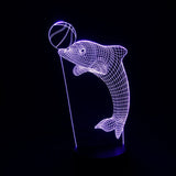 Amazing 3D Illusion Dolphin Balanced Ball Led Table Lamp - 7 colour changeable 