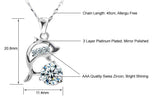 Trendy AAA Cubic Zircon Dolphin Pendant Necklace 