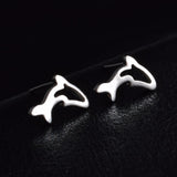 Silver Cute Dolphin Shape Earrings 