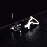 Silver Cute Dolphin Shape Earrings 
