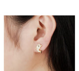 18K Gold/Silver Plated Dolphin Shaped Stud Earrings 