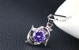 Beautiful Zircon Double Dolphin Necklace and Pendant 