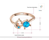 Rose Gold Plated Austrian Rhinestone Dolphin Ring 