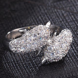 Silver Plated AAA Cubic Zircon Filled Dolphin Ring 