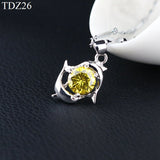 Beautiful Zircon Double Dolphin Necklace and Pendant 