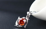 Beautiful Zircon Double Dolphin Necklace and Pendant 
