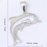 Absolutely Stunning Purple Fire Opal Silver Dolphin Pendant (necklace not included) 
