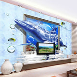 Custom 3D Marine Dolphin Wallpaper - Price Per Square Metre 