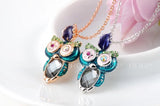 ROXI  New Design Rose Color Plated Owl Necklace - Statement Jewelry 