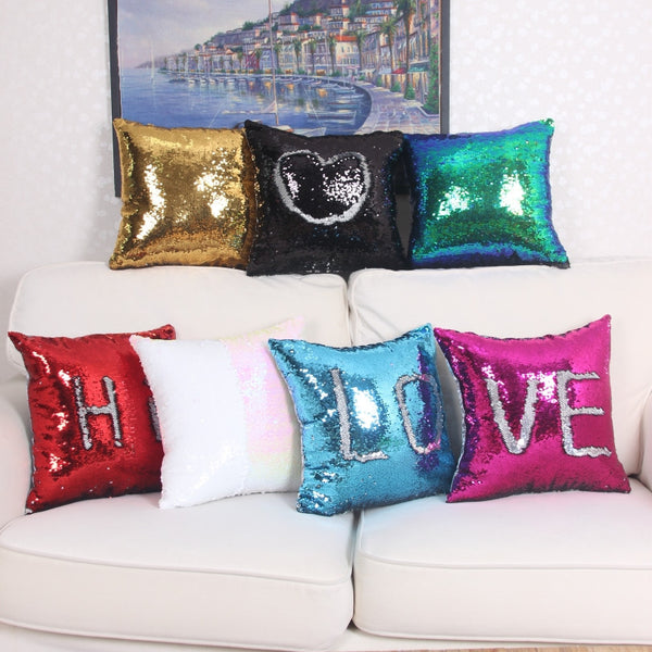 Magical Reversible Sequin Throw Pillow Case 