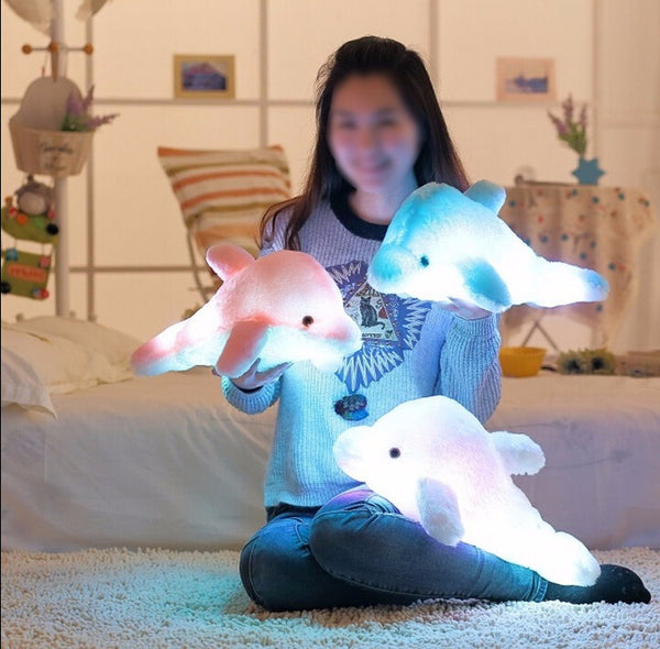 Lovely Illuminating Music Dolphin Plush Toy - 45cm 