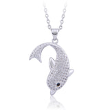 Adorable 18 K Gold Plated Leaping Dolphin Necklace and Pendant 