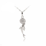 Stunning White Gold Plated Cubic Zircon Ball and Dolphin Necklace 