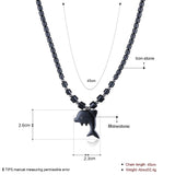 Natural Iron Stone Dolphin Necklace and Pendant 