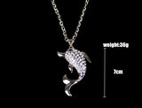 Beautiful Long Chain Dolphin Necklace and Pendant 