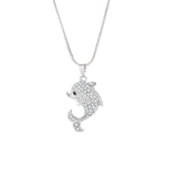 Elegant Rhinestone Crystal Filled Dolphin Necklace & Pendant
