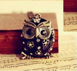 Super Cute Crystal Rhinestones Vintage Long Chain Owl Pendant Necklace 
