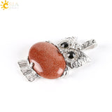 Hot Natural Stone Cute Owl Pendant for Women 