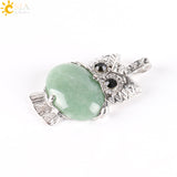 Hot Natural Stone Cute Owl Pendant for Women 