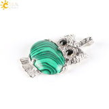Hot Natural Stone Cute Owl Pendant for Women 