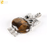 Hot Natural Stone Cute Owl Pendant for Women 