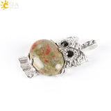 Hot Natural Stone Cute Owl Pendant for Women 