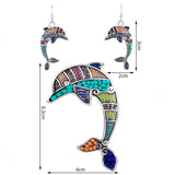 Stunning Silver Plated Dolphin Beaded Jewelry Set 