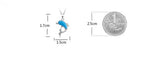 Lovely Silver Blue Dolphin Necklace and Pendant 