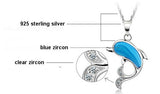 Lovely Silver Blue Dolphin Necklace and Pendant 