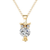 Trendy Crystal CZ  Womens Pendant Owl Necklace (in gold or silver colour) - Jewelry Gift for Her 