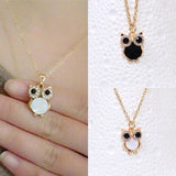 Stunning Crystal Rhinestone and Opal Owl Pendant Necklace - Perfect Gift For Women 