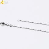 Vintage Reiki Healing Round Gem Stone Owl  Necklace 