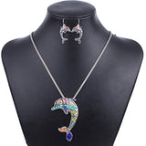 Stunning Silver Plated Dolphin Beaded Jewelry Set 