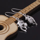 Silver Plated Zircon Dolphin Jewelry Set 