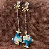 Pure and Quietly Elegant Small Dolphin Earrings 