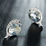 Crystal Dolphin Stud Earrings featuring Swarovski 