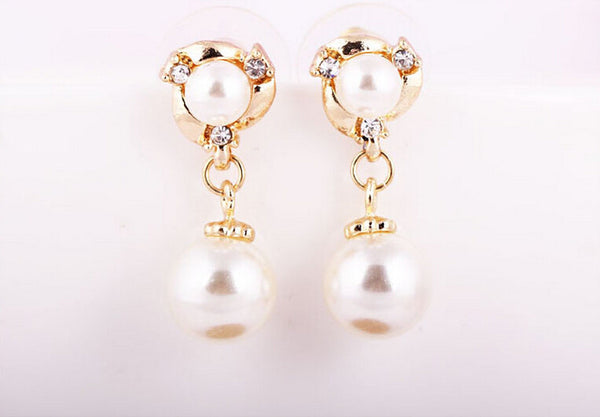 Lovely dolphin Pearl Earring - Silver & Gold Colour 