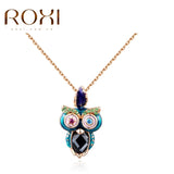 ROXI  New Design Rose Color Plated Owl Necklace - Statement Jewelry 
