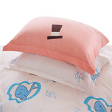 Blue Dolphin on White Cartoon Bedding Set 4-pieces 