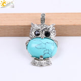 Hot Natural Stone Cute Owl Pendant for Women 