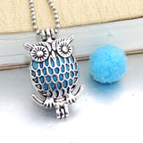 Owl Aromatherapy Diffuser Choker Necklace Pendant - Essential Oil Perfume Locket Necklace With Pad for Women 
